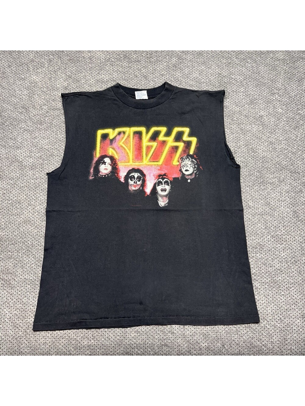 Vintage 1999 Kiss Band Concert World Tour Cut Off T-Shirt XL Rare Men’s Black